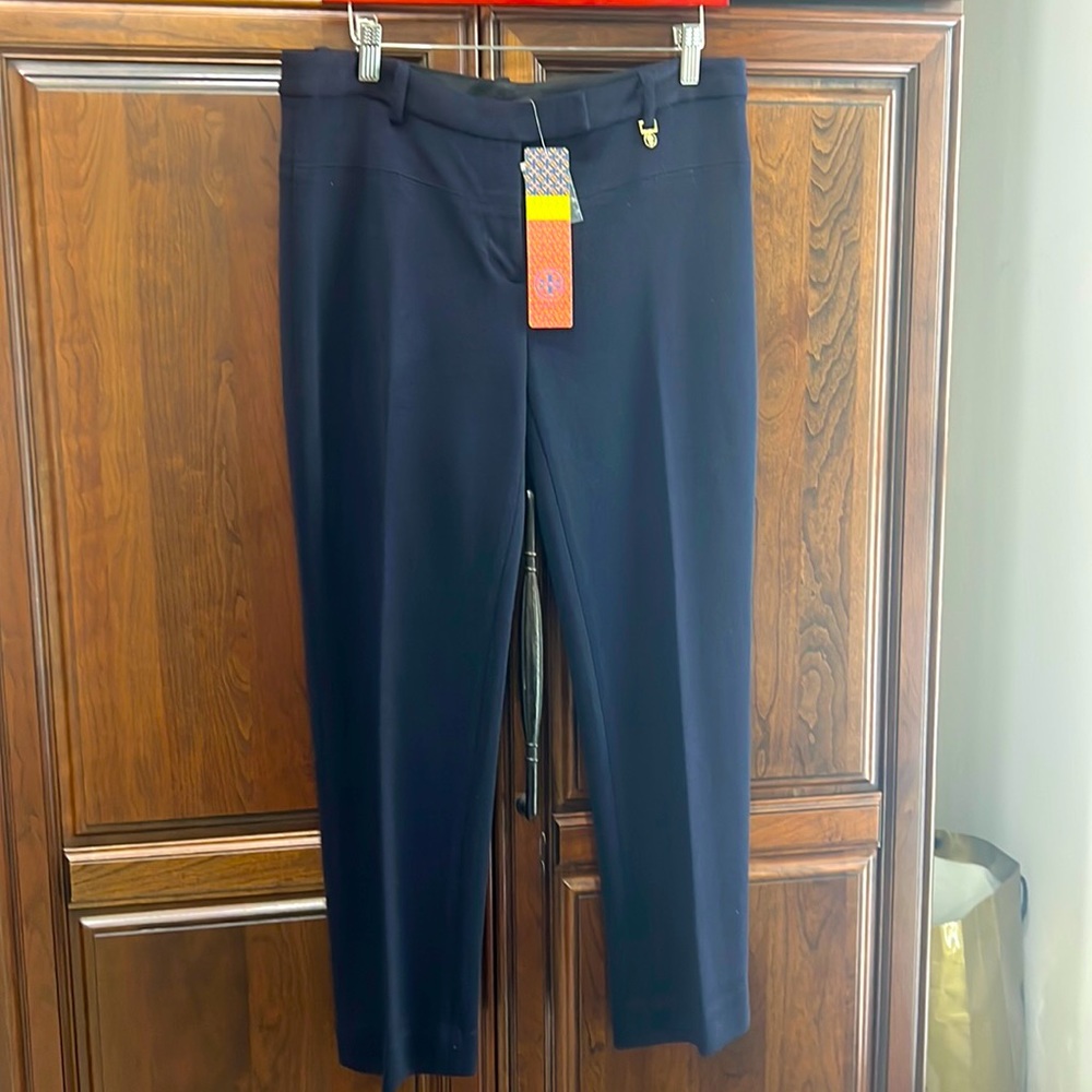 Tory Birch Beverly pant, navy size 8. Never worn.